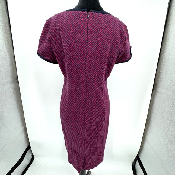 Talbots Ponte Midi Dress‎ Zip Contrast Zip Career Stretch Short Sleeve Knit 12P - Picture 8 of 8